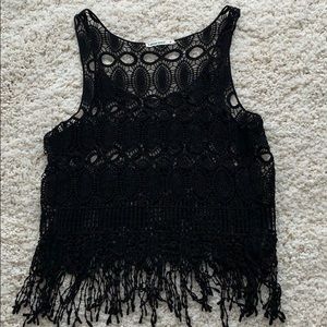 Black Crochet Top